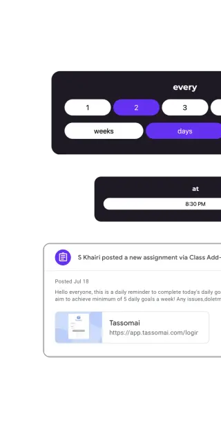 Scheduler customisation panel