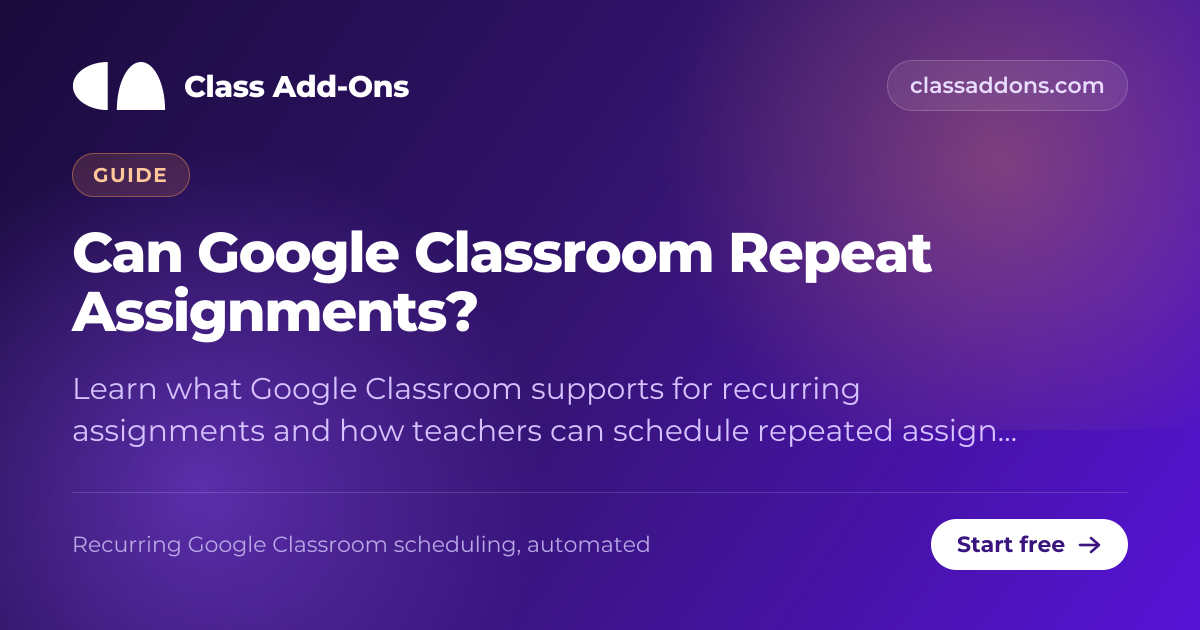 Can Google Classroom Repeat Assignments? | Class Add-Ons